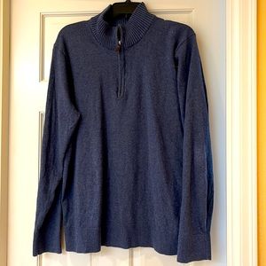 XL blue Cotton / cashmere men’s zip pull over